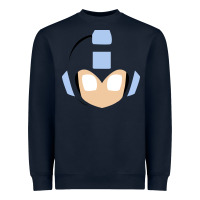 Navy mega man retro video game face Heavyweight Sweatshirt - artisFamous