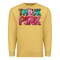 Antique Gold think pink cancer ribbon Premium Sweatshirt - AdoDesignShop