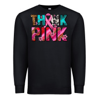 Black think pink cancer ribbon Premium Sweatshirt - AdoDesignShop