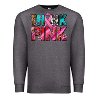 Charcoal Heather think pink cancer ribbon Premium Sweatshirt - AdoDesignShop