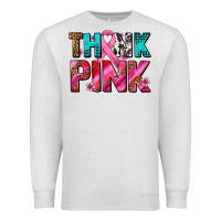 Oatmeal Heather think pink cancer ribbon Premium Sweatshirt - AdoDesignShop