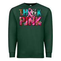Sports Green think pink cancer ribbon Premium Sweatshirt - AdoDesignShop