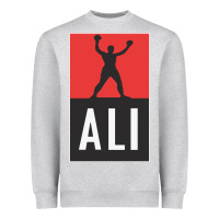 Heather Grey ali the legend Heavyweight Sweatshirt - artisFamous