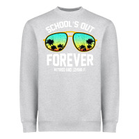 Heather Grey school out forever retired teacher retro summer Heavyweight Sweatshirt - artisFamous