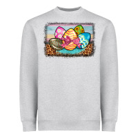 Heather Grey easter egg background Heavyweight Sweatshirt - BarkalooDesign