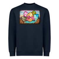 Navy easter egg background Heavyweight Sweatshirt - BarkalooDesign