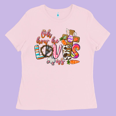 Oh How He Loves Us Ladies Tee Designed By Cowgirlartshop