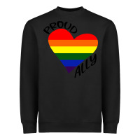Black proud ally lgbt heart gay pride month Heavyweight Sweatshirt - artisFamous