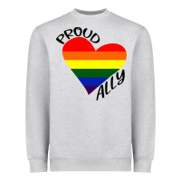 Heather Grey proud ally lgbt heart gay pride month Heavyweight Sweatshirt - artisFamous
