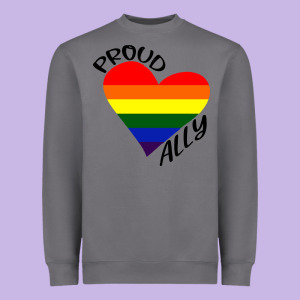 Proud Ally Lgbt Heart Gay Pride Month Heavyweight Sweatshirt Designed By Artisfamous