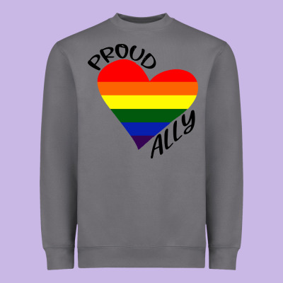 Proud Ally Lgbt Heart Gay Pride Month Heavyweight Sweatshirt Designed By Artisfamous