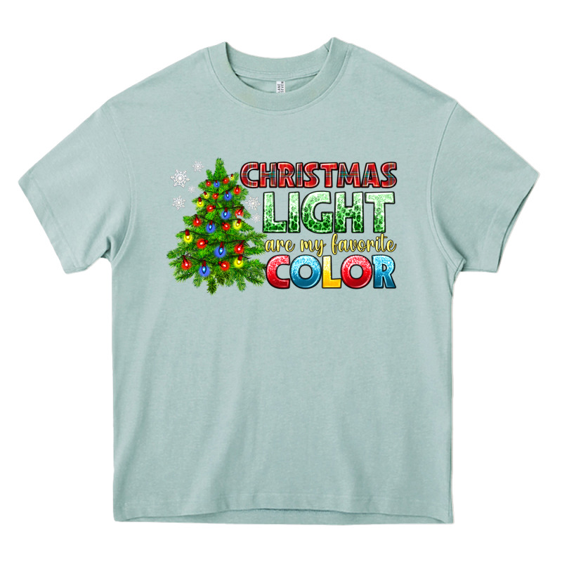 Christmas Light Are My Favorite Color Heavy Core Tee by NancyCooperArtShop | Teevron