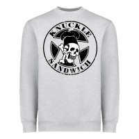 Heather Grey knuckle sandwich Heavyweight Sweatshirt - artisFamous