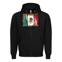 Black distressed mexico flag Zipper Hoodie - BarkalooDesign