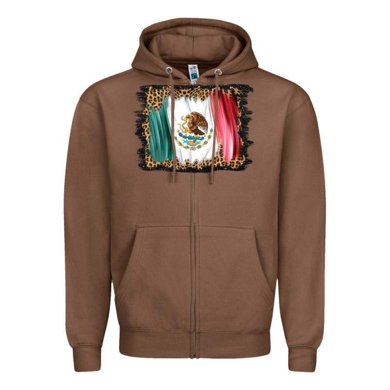 Distressed Mexico Flag Zipper Hoodie by BarkalooDesign | Teevron
