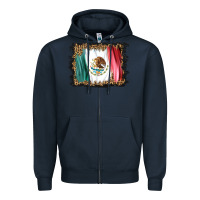 Navy distressed mexico flag Zipper Hoodie - BarkalooDesign