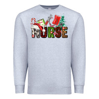 Heather Grey Christmas nurse Premium Sweatshirt - AdoDesignShop