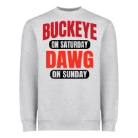 Heather Grey buckeye on saturday Heavyweight Sweatshirt - artisFamous