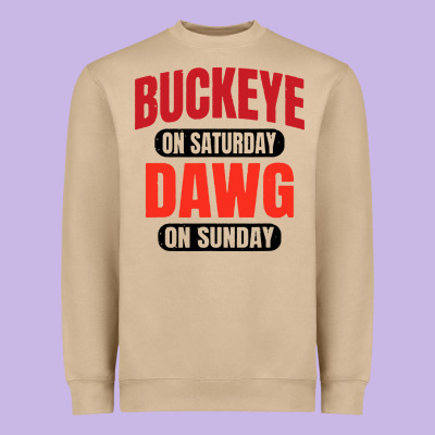 Buckeye On Saturday Heavyweight Sweatshirt Designed By Artisfamous
