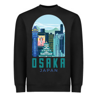 Black Osaka Japan Heavyweight Sweatshirt - artisFamous