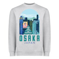Heather Grey Osaka Japan Heavyweight Sweatshirt - artisFamous