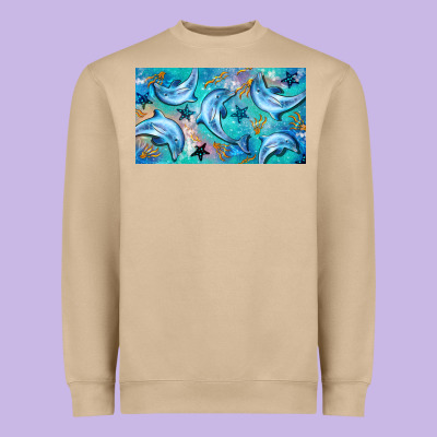 Dolphin  Mug Heavyweight Sweatshirt Designed By Barkaloodesign