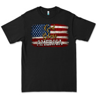 Black God Bless America Distressed Flag Premium Tee - Jasminsmagicworld