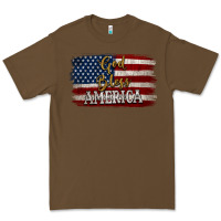 Cacao God Bless America Distressed Flag Premium Tee - Jasminsmagicworld