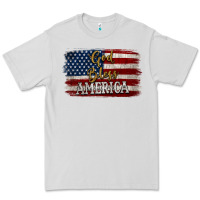 Dove Grey God Bless America Distressed Flag Premium Tee - Jasminsmagicworld