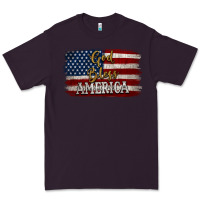 Plum God Bless America Distressed Flag Premium Tee - Jasminsmagicworld
