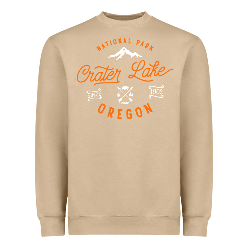 Crater Lake Oregon National Park Vintage Retro Heavyweight Sweatshirt by artisFamous | Teevron