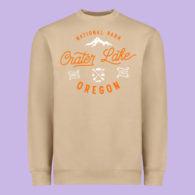 Crater Lake Oregon National Park Vintage Retro Heavyweight Sweatshirt Designed By Artisfamous