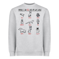 Heather Grey animals i can kill with my bare hands Heavyweight Sweatshirt - artisFamous