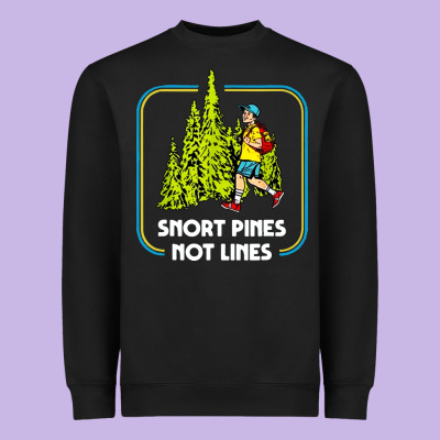 Snort Pines Not Lines Funny Boy Going To School Vintage Heavyweight Sweatshirt Designed By Artisfamous