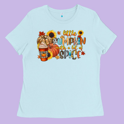 Little Pumpkin With A Lot Of Spice Ladies Tee Designed By Cowgirlartshop