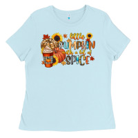 Baby Blue little pumpkin with a lot of spice Ladies Tee - CowGirlArtShop