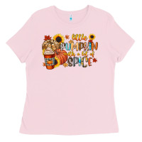 Bubblegum Pink little pumpkin with a lot of spice Ladies Tee - CowGirlArtShop