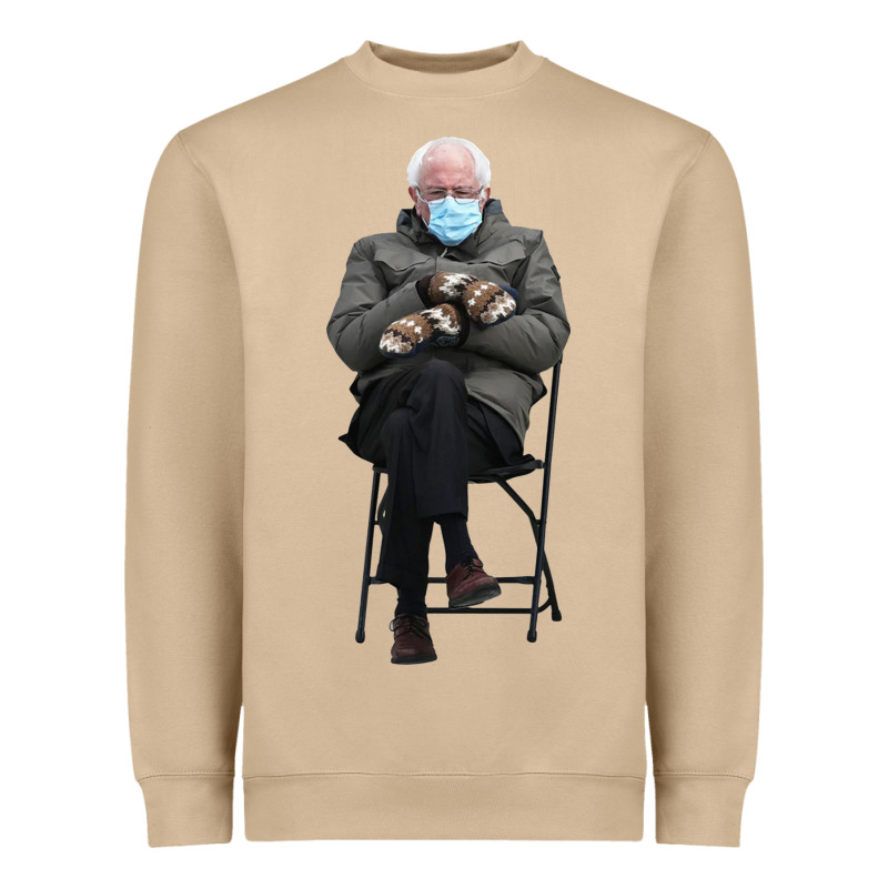 Bernie Sitting In The Cold With Mittens Meme Heavyweight Sweatshirt by artisFamous | Teevron