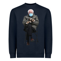 Navy bernie sitting in the cold with mittens meme Heavyweight Sweatshirt - artisFamous