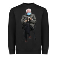 Black bernie sitting in the cold with mittens meme Heavyweight Sweatshirt - artisFamous