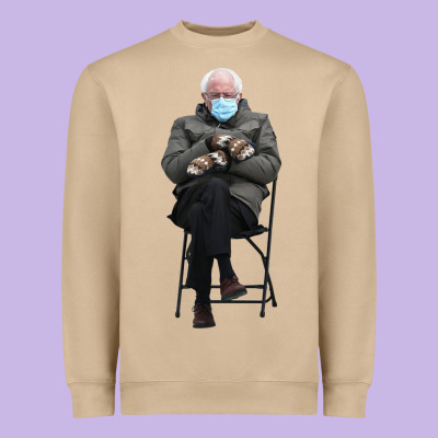 Bernie Sitting In The Cold With Mittens Meme Heavyweight Sweatshirt Designed By Artisfamous