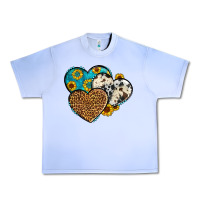 Grape Ice cowhide leopard hearts Urban Heavy Tee - OliviaCreatesArt