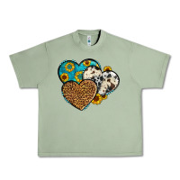 Oil Green cowhide leopard hearts Urban Heavy Tee - OliviaCreatesArt