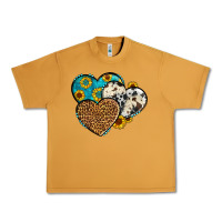 Peanut Butter cowhide leopard hearts Urban Heavy Tee - OliviaCreatesArt