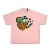 Salmon cowhide leopard hearts Urban Heavy Tee - OliviaCreatesArt