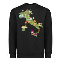 Black Italy map Heavyweight Sweatshirt - artisFamous