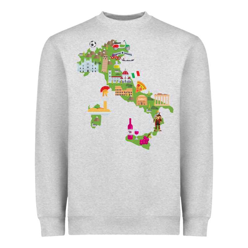 Italy Map Heavyweight Sweatshirt by artisFamous | Teevron