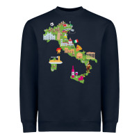 Navy Italy map Heavyweight Sweatshirt - artisFamous
