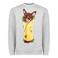 Heather Grey funny chihuahua dog burrito food tee Heavyweight Sweatshirt - artisFamous