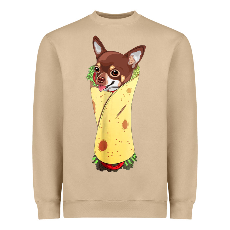 Funny Chihuahua Dog Burrito Food Tee Heavyweight Sweatshirt by artisFamous | Teevron